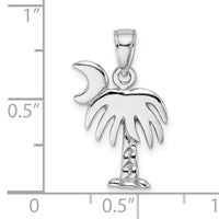 14K White Gold Polished Charleston Palm Tree Charm-K8059W