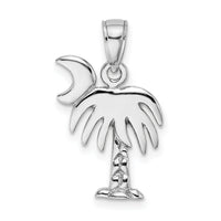 14K White Gold Polished Charleston Palm Tree Charm-K8059W