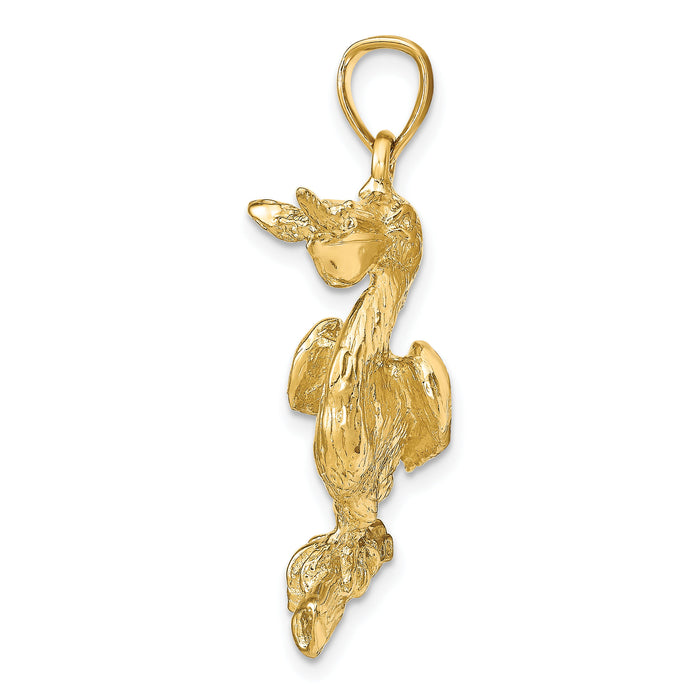 14k 3-D Pelican Pendant-K8061