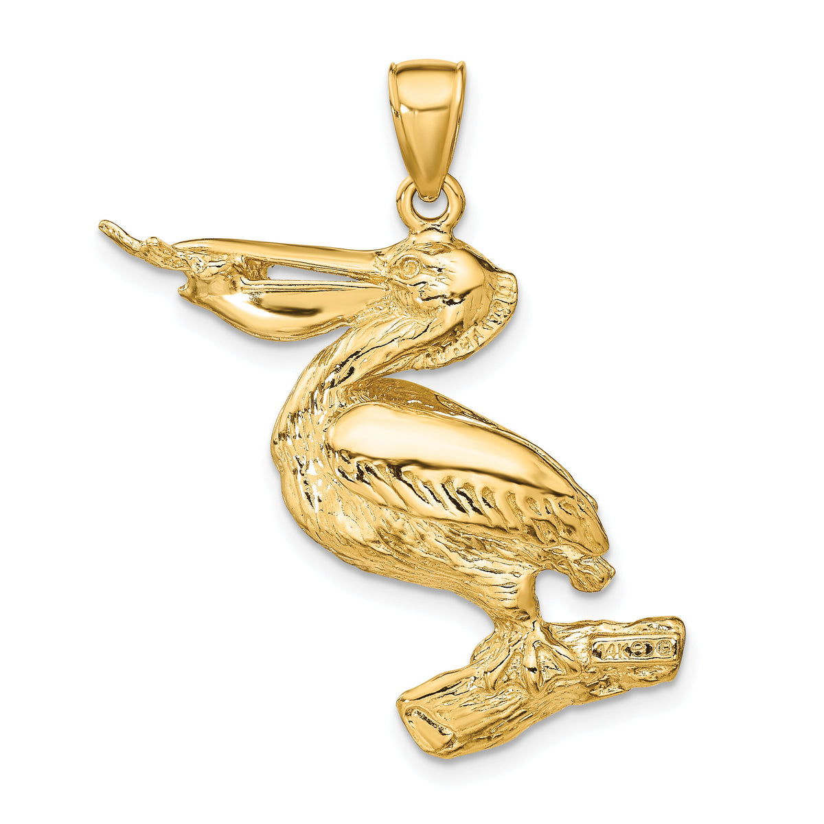 14k 3-D Pelican Pendant-K8061