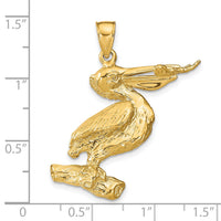 14k 3-D Pelican Pendant-K8061