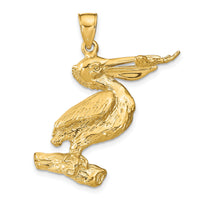 14k 3-D Pelican Pendant-K8061