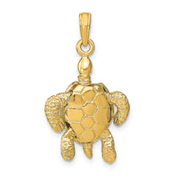 14K 3-D Sea Turtle with Moveable Head and Legs Charm-K8063
