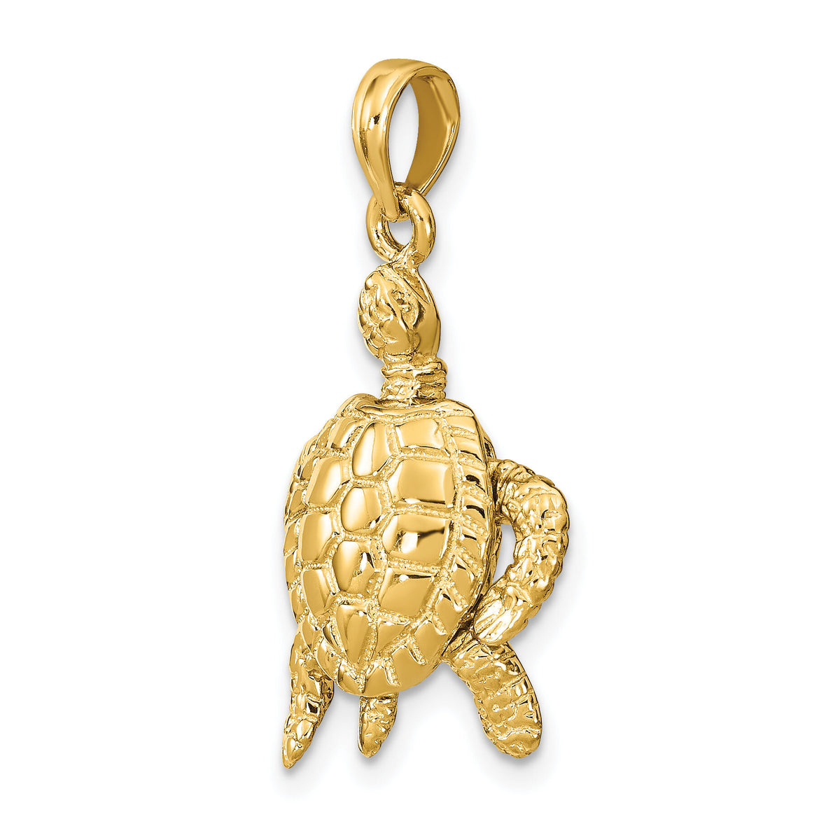 14K 3-D Sea Turtle with Moveable Head and Legs Charm-K8063
