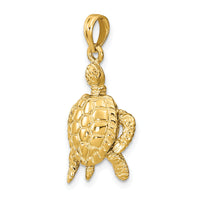 14K 3-D Sea Turtle with Moveable Head and Legs Charm-K8063