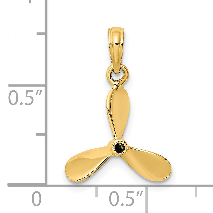 14K 3-D w/ 3 Blades Propeller Charm-K8064