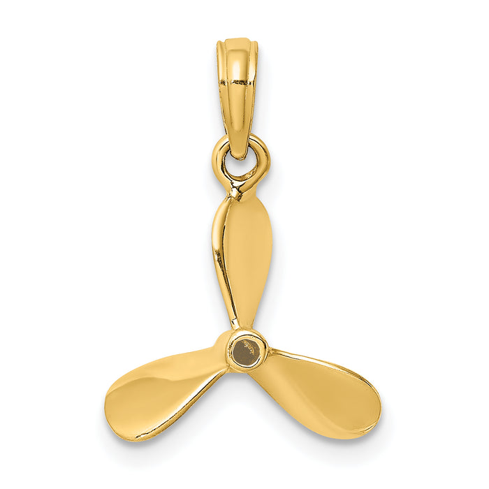 14K 3-D w/ 3 Blades Propeller Charm-K8064