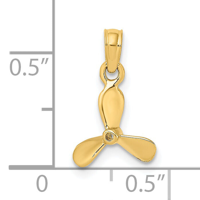14K 3-D w/ 3 Blades Propeller Charm-K8065