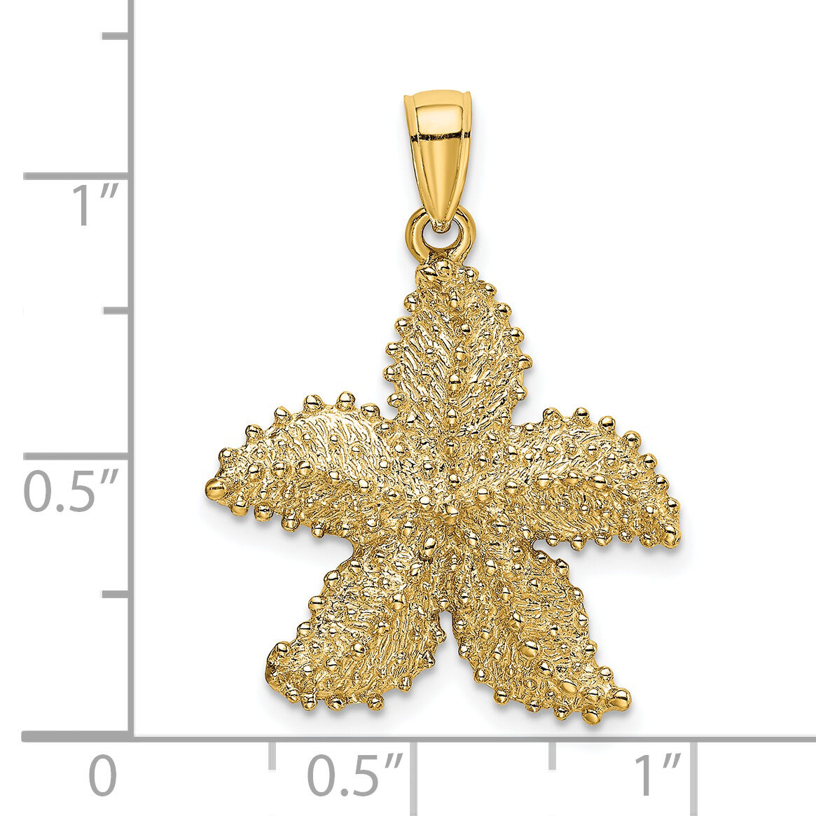 14K Textured Starfish Charm-K8066