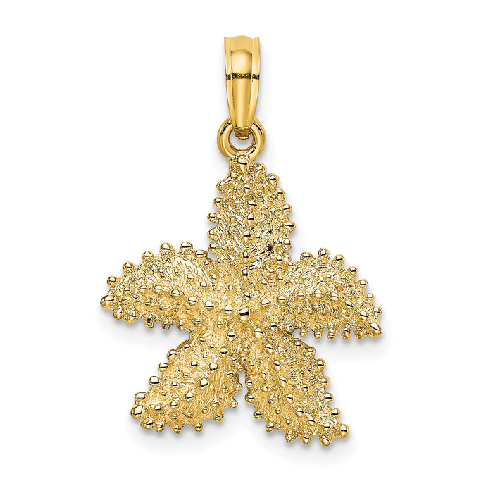 14K Textured Starfish Charm-K8067