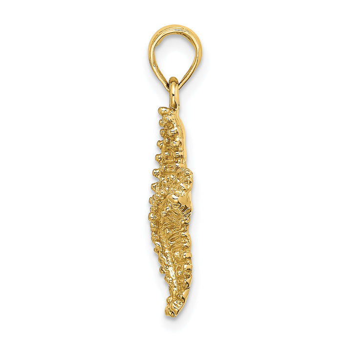 14K Beaded Textured Starfish Charm-K8070