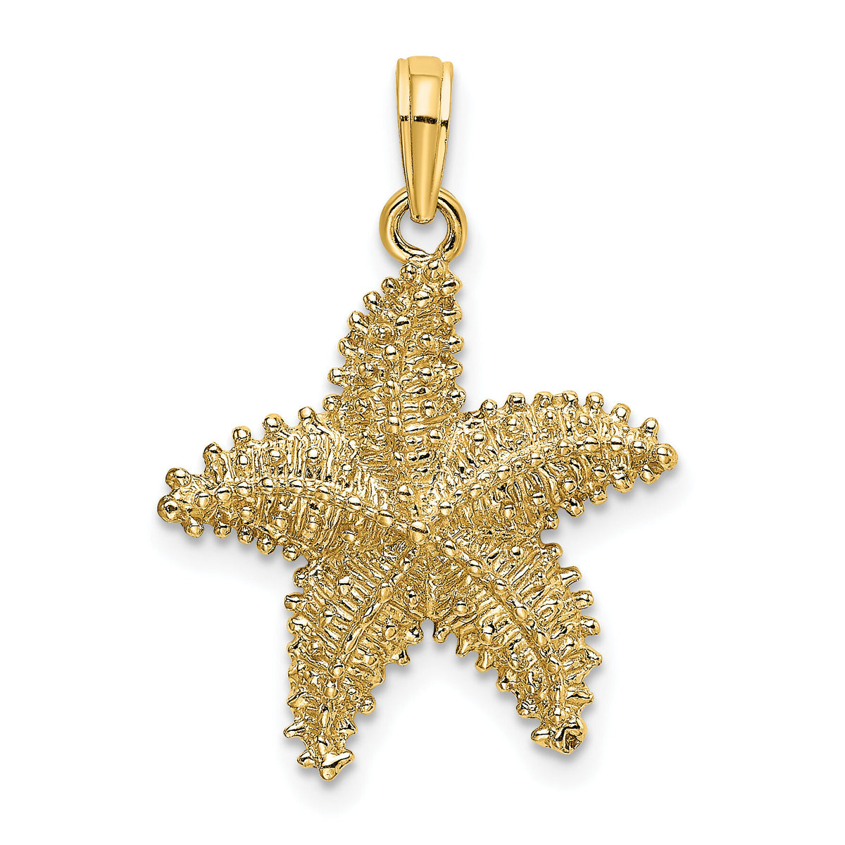 14K Beaded Textured Starfish Charm-K8070