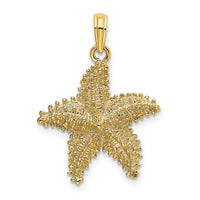 14K Beaded Textured Starfish Charm-K8070