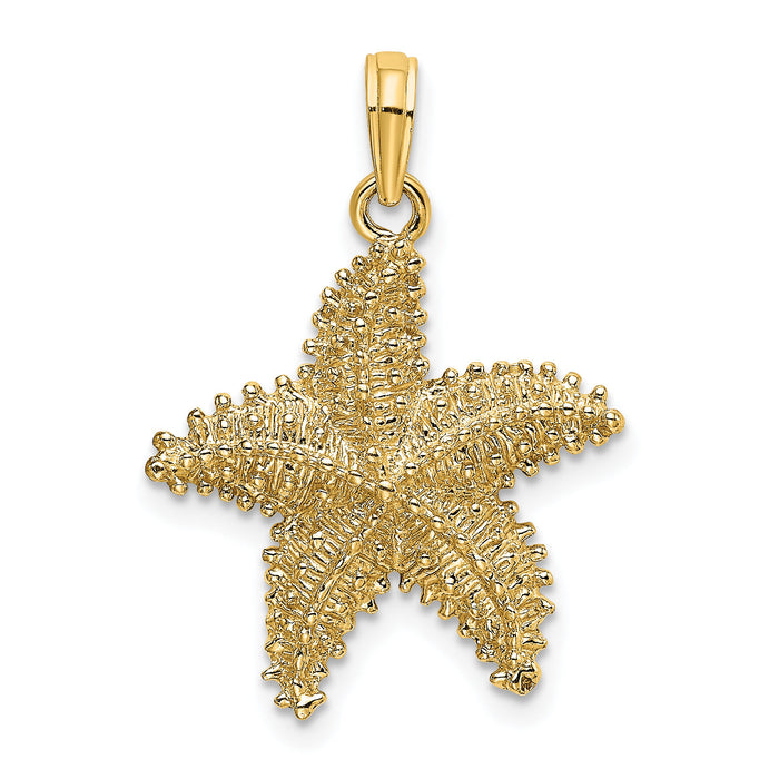 14K Beaded Textured Starfish Charm-K8070