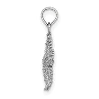 14K White Gold Beaded Textured Starfish Charm-K8071W