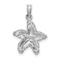 14K White Gold Beaded Textured Starfish Charm-K8071W
