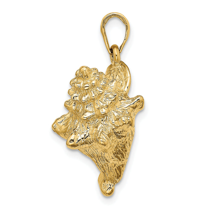 14K 3-D Conch Shell Charm-K8072