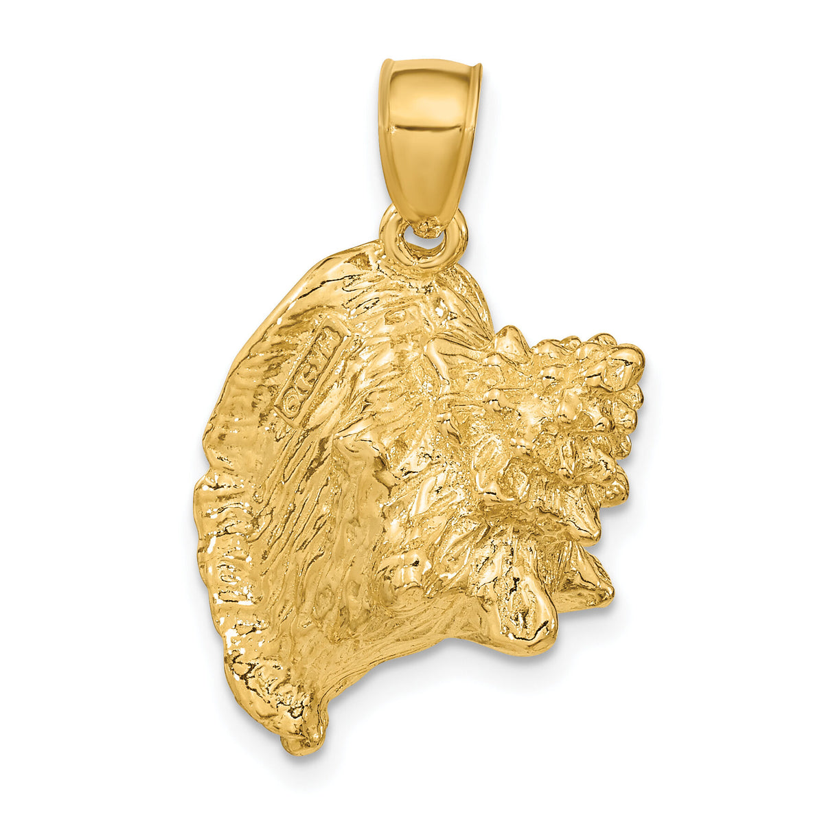 14K 3-D Conch Shell Charm-K8072