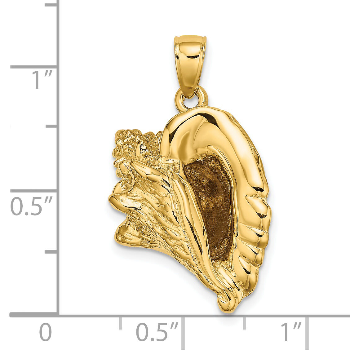 14K 3-D Conch Shell Charm-K8072