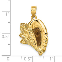 14K 3-D Conch Shell Charm-K8072
