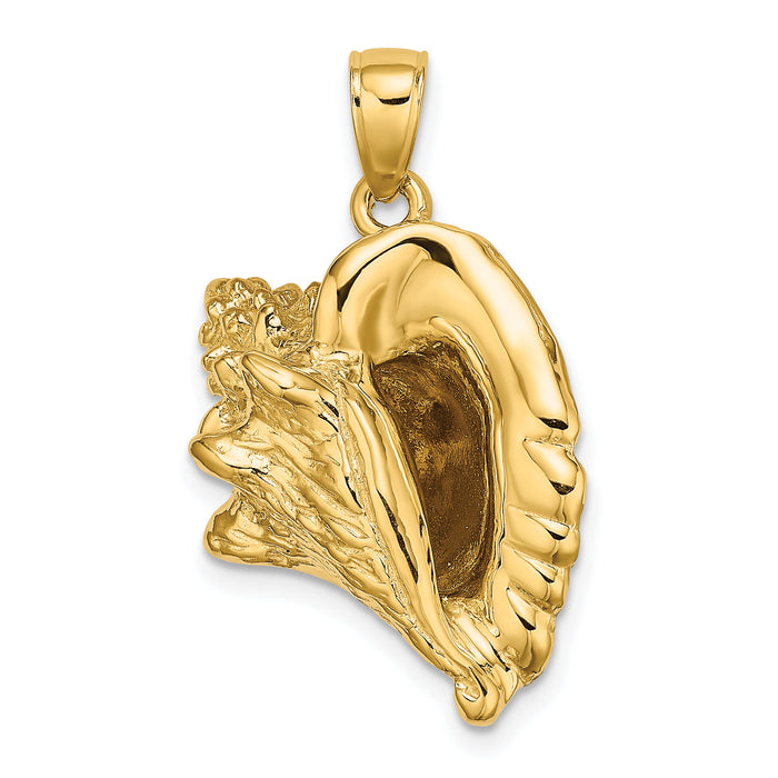 14K 3-D Conch Shell Charm-K8072
