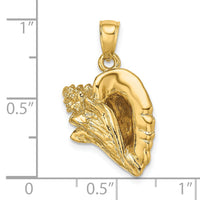 14K 3-D Conch Shell Charm-K8073