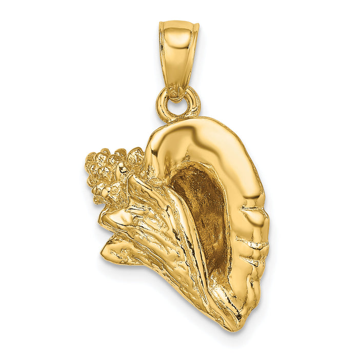 14K 3-D Conch Shell Charm-K8073