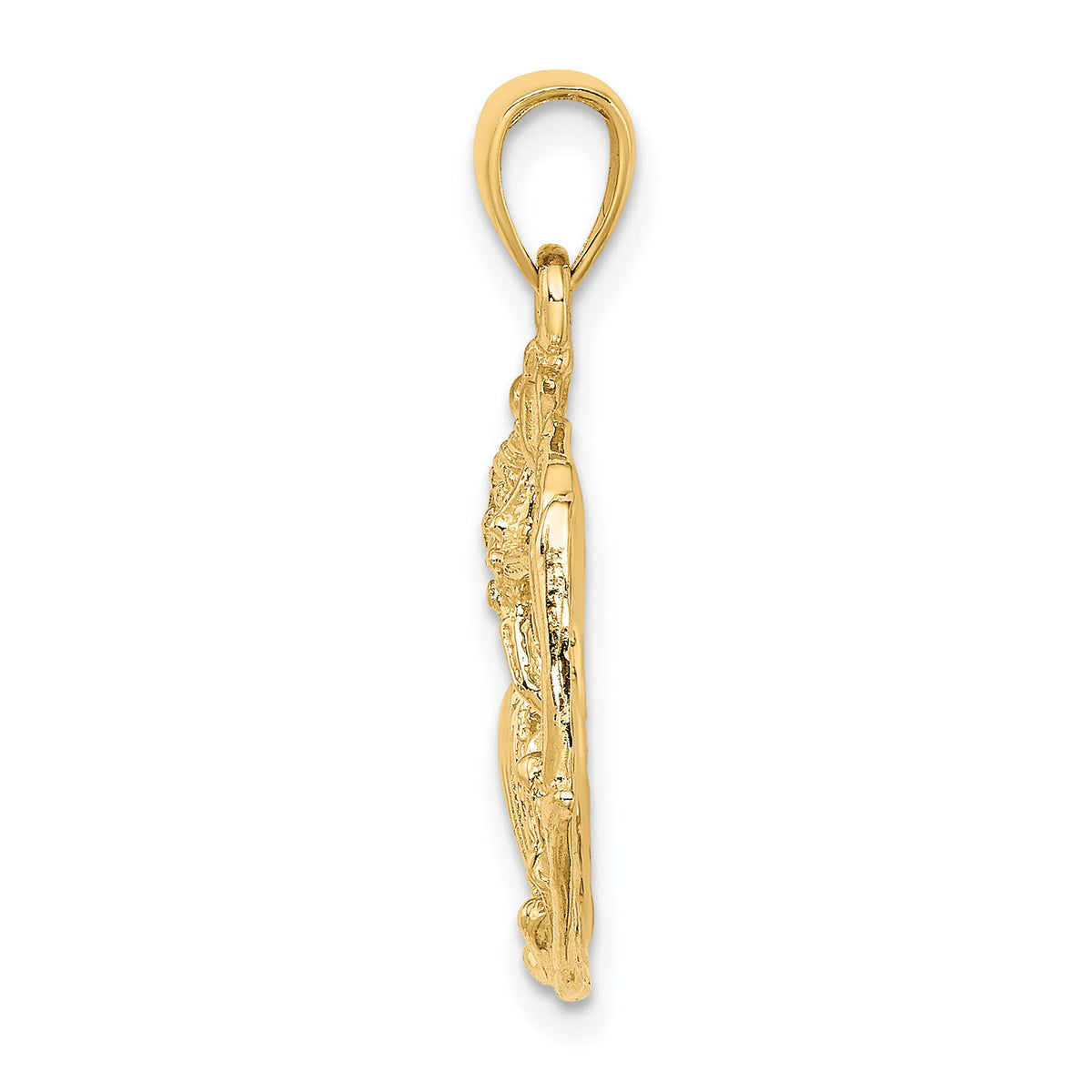14K Shell Cluster In Circle Charm-K8074