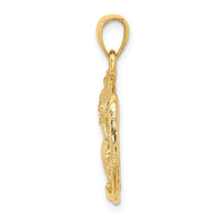 14K Shell Cluster In Circle Charm-K8074