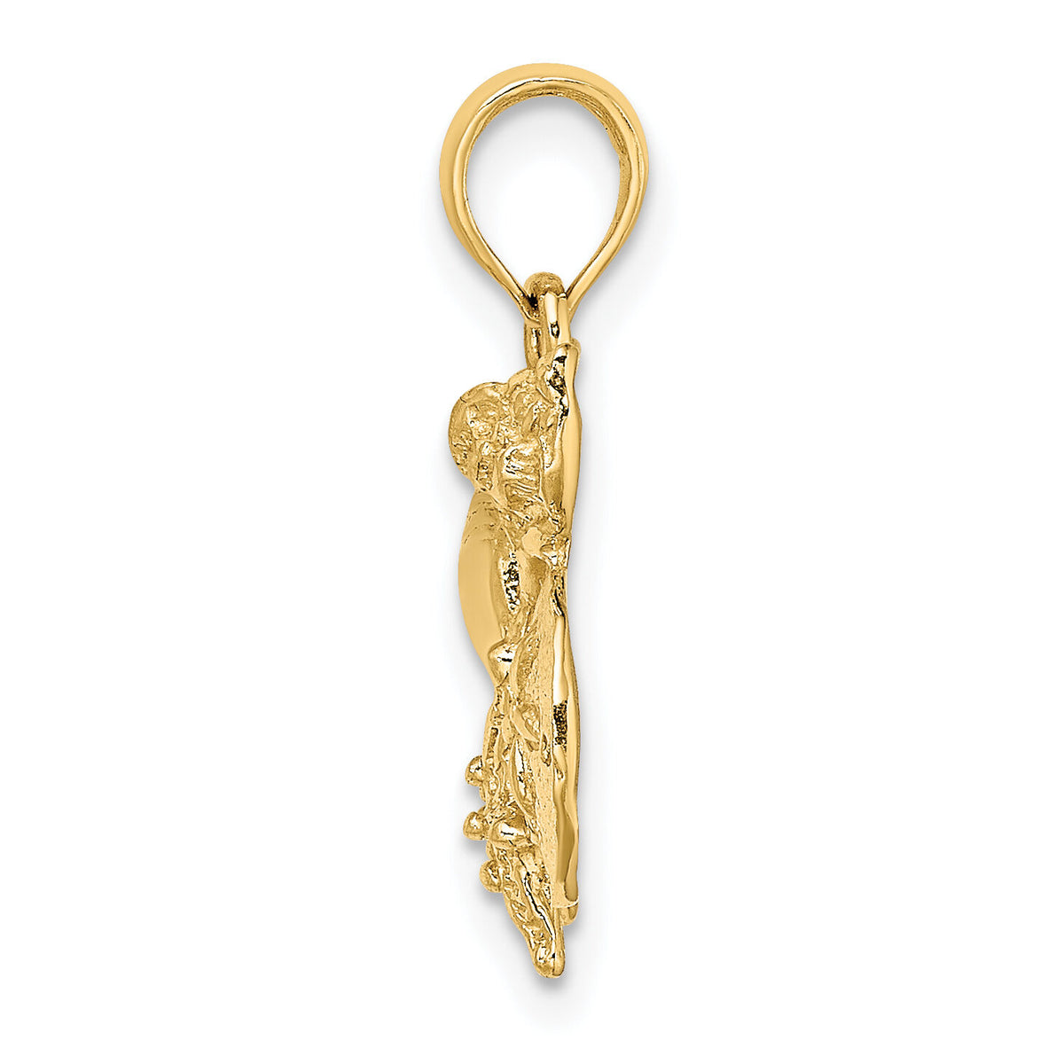 14K Polished Shell, Starfish and Sand Dollar Cluster Charm-K8075