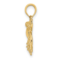 14K Polished Shell, Starfish and Sand Dollar Cluster Charm-K8075