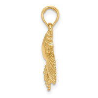 14K Textured Shell Cluster and Starfish Charm-K8076