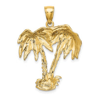 14K 2-D Double Palm Tree Charm-K8078