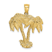 14K 2-D Double Palm Tree Charm-K8078