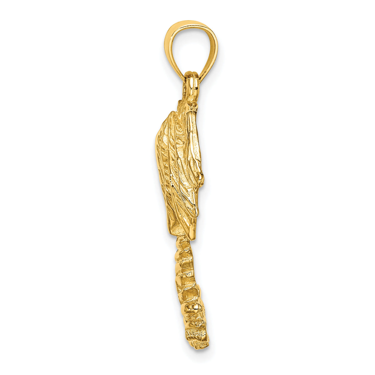 14K 2-D Textured Single Palm Tree Charm-K8079