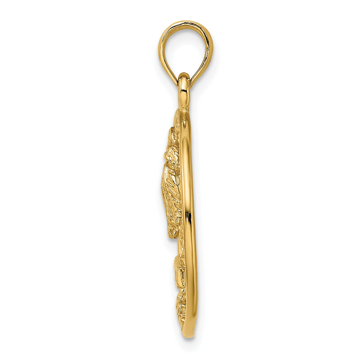 14K MARCO IS. Palm Tree Round Charm-K8083