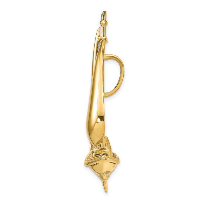 14K  3D Moveable Sailboat Slide-K8091