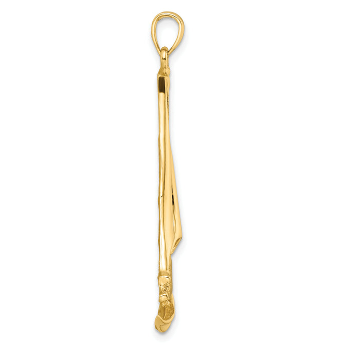 14k Sailboat with Waves Pendant-K8092