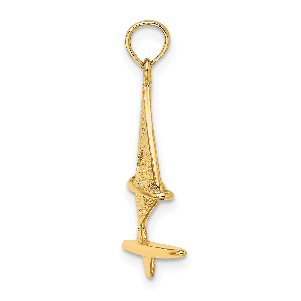 14K 3-D Textured Windsail Surfing Board Charm-K8103