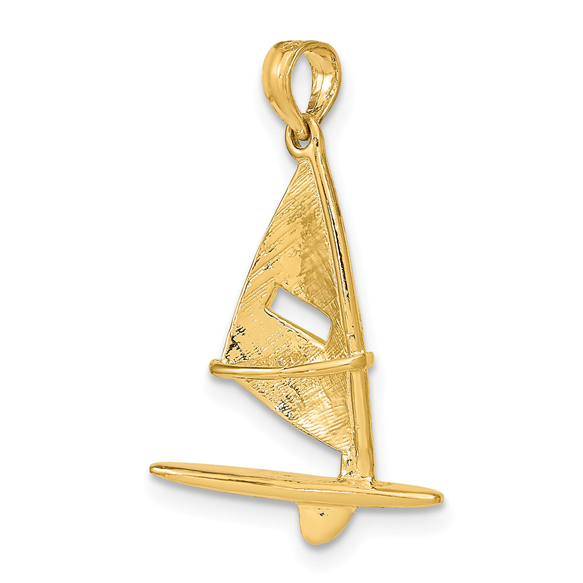 14K 3-D Textured Windsail Surfing Board Charm-K8103