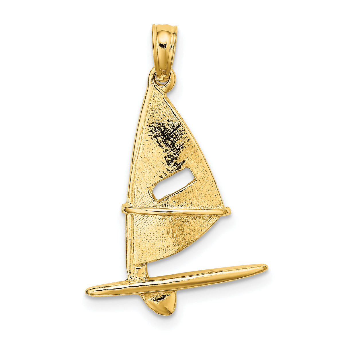 14K 3-D Textured Windsail Surfing Board Charm-K8103