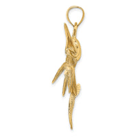 14K 2-D Polished/Satin Swordfish Charm-K8104