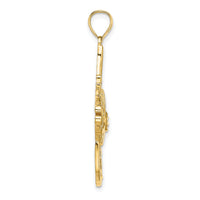 14K Textured LARGE ANGELFISH Charm-K8106