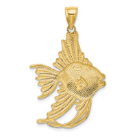 14K Textured LARGE ANGELFISH Charm-K8106