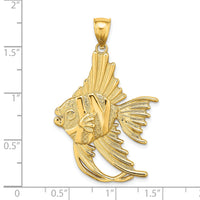 14K Textured LARGE ANGELFISH Charm-K8106