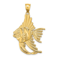 14K Textured LARGE ANGELFISH Charm-K8106