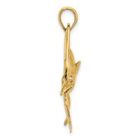 14K 2-D Polished /Satin Blue Marlin Charm-K8109