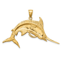14K 2-D Polished /Satin Blue Marlin Charm-K8109