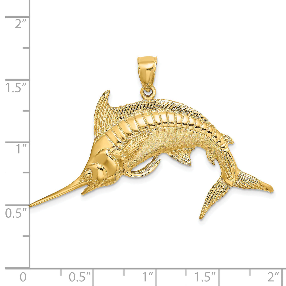 14K 2-D Polished /Satin Blue Marlin Charm-K8109