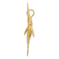 14K 3-D Satin / Polished Marlin Charm-K8110